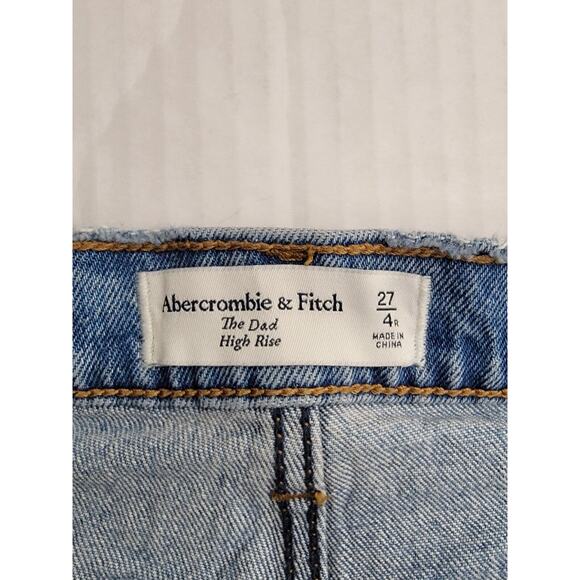 Abercrombie & Fitch Jeans Womens 27 The Dad High Rise Straight Button Fly - Picture 7 of 12